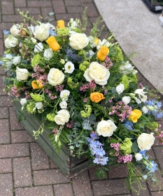 Country Garden casket Spray